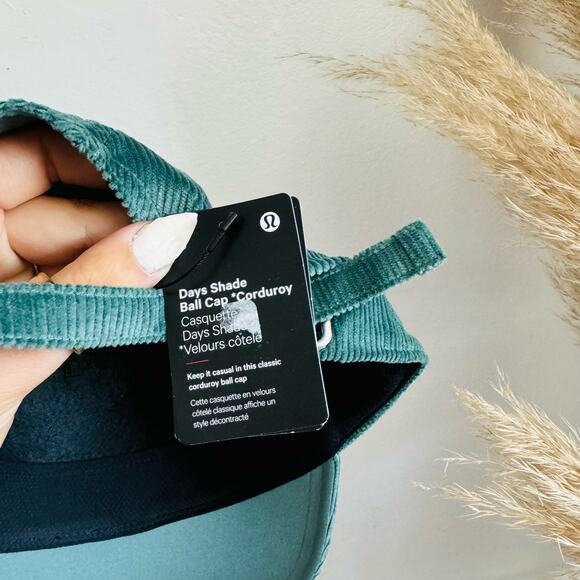 NEW LULULEMON Turqouise Green Blue Cord Corduroy Adjustable Dad Hat Baseball Cap main image 10